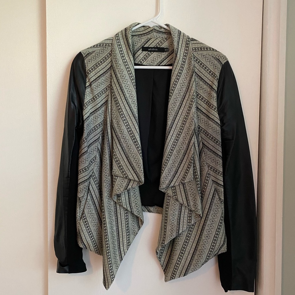 Ark & Co sweater Jacket with faux-leather sleeves